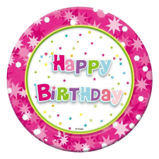  Happy Birthday Pink papírtányér 6 db-os 18 cm party kellék