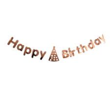 Happy birthday, rose gold, banner 2,5 m party kellék