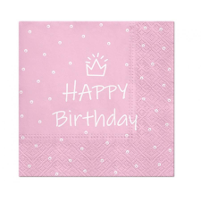  Happy Birthday Rózsaszín Light Pink szalvéta 20 db-os 33x33 cm party kellék