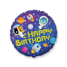  Happy Birthday Space, Űr fólia lufi 46 cm (WP) party kellék