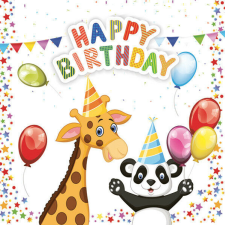  Happy Birthday Star szalvéta 20 db-os 33x33 cm papírárú, csomagoló és tárolóeszköz