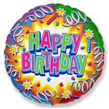 Happy Birthday Streamers fólia lufi 46 cm (WP) party kellék