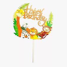  Happy Birthday -szafari beszúró party kellék