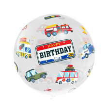 Happy Birthday Vehicles, Jármű gömb fólia lufi 46 cm party kellék