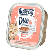  Happy Cat Duo pástétomos falatkák - Baromfi és lazac 12 x 100 g macskaeledel
