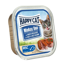  Happy Cat Minkas Duo - Marha és vadlazac 6 x 100 g macskaeledel