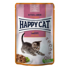  Happy Cat Pouch Szósz Kitten-Junior Kacsa – 12×85 g macskaeledel