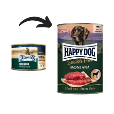  Happy Dog Montana Pur Lóhúsos konzerv – 12×400 g kutyaeledel