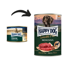 Happy Dog Montana Pur Lóhúsos konzerv – 200 g kutyaeledel