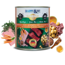  Happy&Fit Superior 100% Monoprotein – Friss vaddisznóhús sárgarépával és burgonyával – 12×800 g kutyaeledel