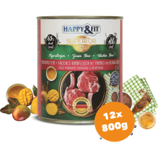 Happy&Fit Superior Dog Konzerv Friss Marhahús mangóval, áfonyával 12x800g kutyaeledel
