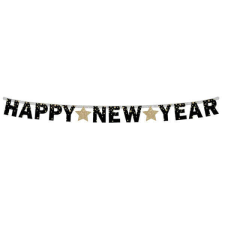 Happy New Year felirat fűzér - 180 cm party kellék