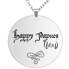 Happy papucs (férj) medál lánccal, választható több formában és színben medál
