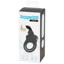 Happyrabbit Cock - vízálló, akkus pénisz- és heregyűrű (fekete) péniszgyűrű