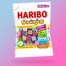 Haribo Squidgies gyümölcs és cola ízű habosított gumicukor 80g csokoládé és édesség