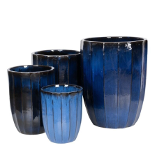  Harlow Rib Vase kerámia növénytartó szett királykék 31x40-56x71cm S4 kerti tárolás