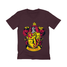 Harry Potter férfi V-nyakú póló - Griffendél logó