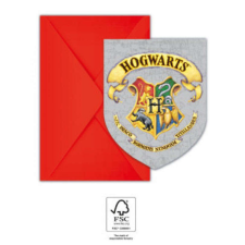  Harry Potter Hogwarts Houses Party meghívó 6 db-os FSC party kellék