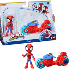 Hasbro Marvel Spidey és csodálatos barátai - Spidey akciófigra motorkerékpárral (F74595X2) játékfigura