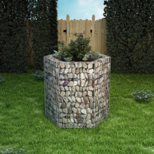  hatszögletű gabion magaságyás 100 x 90 x 100 cm kerti tárolás