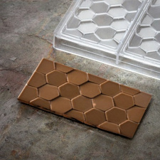 Hatszögmintás mini tábláscsokoládé bonbon forma, polikarbonát, 27,5×13,5 cm sütés és főzés
