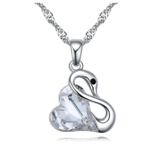 Hattyúdal - Swarovski kristályos nyaklánc - fehér nyaklánc