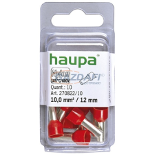 HAUPA 270822 Szigetelt érvéghüvely, 10mm2, 12mm, piros, 10db/cs villanyszerelés