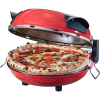 Hausmeister Da Gennaro 1200W 30 cm elektromos pizzasütő, piros pizzakmence betekintő ablakkal, 305 x 10 mm pizzakővel, fém pizzalapáttal