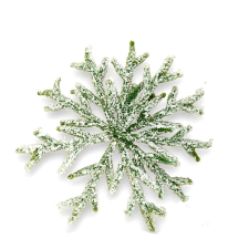  Havas mű zöld araukária cunninghamii hópehely, mérete: 33 cm dekorációs kellék