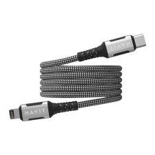 HAVIT CB6298 USB-C apa - Lightning apa Adat és töltőkábel 1m - Fekete (CB6298) kábel és adapter