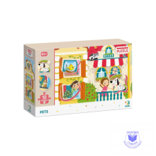 Házi kedvencek puzzle kivehető elemekkel 18 darabos puzzle, kirakós