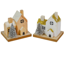  Házikó fa fenyővel M9cm dekorációs kellék