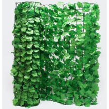 HAZRAVALÓ Erkélytakaró, kerítéstakaró belátásgátló egyszínű, zöld műsövény korlát takaró háló élethű szőtt levelekkel 300x100 cm kerítésre, erkélyre levél forma redőny