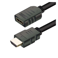  HDMI 2.0 hosszabbító kábel, 1.5 méter, Fekete kábel és adapter
