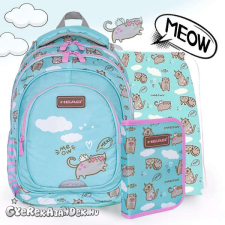 Head cicás iskolatáska, hátizsák 39 cm SZETT - Meow iskolatáska
