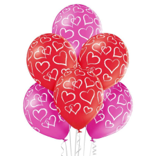  Hearts, Szív léggömb, lufi 6 db-os 12 inch (30 cm) party kellék