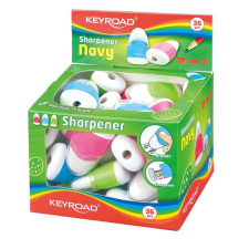 Hegyező 1 lyukú tartályos, radírral 36 db/display Keyroad Navy vegyes színek hegyező