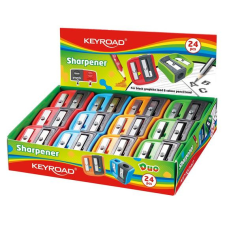 Hegyező, 2 lyukú, 24 db/display, Keyroad Dou-Power, vegyes színek hegyező