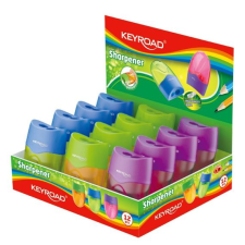 Hegyező 2 lyukú tartályos 12 db/display Keyroad Mellow vegyes színek hegyező