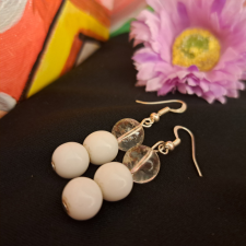  Hegyikristály és porcelán fülbevaló fülbevaló