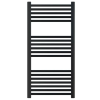 HeizTech egyenes matt fekete acél fürdőszobai törölközőszárító radiátor 50 x 100 cm, 463 W