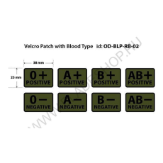 HELIKON-TEX 0- Vércsoportjelző Tépőzáras Patch - Olive Green
