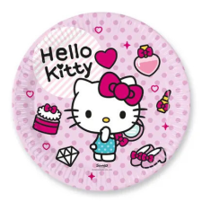 HELLO KITTY Fashion papírtányér 8 db-os 23 cm FSC party kellék