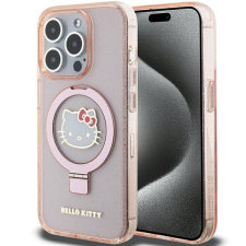 HELLO KITTY HKHMP15LHRSGEP iPhone 15 Pro 6.1&quot; rózsaszín keménytok gyűrűs állvány Glitter Electrop Logo MagSafe tok és táska