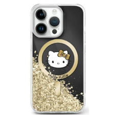 HELLO KITTY HKHMP16SLGDIK Liquid Glitter Fever MagSafe-kompatibilis keménytok iPhone 16 - fekete tok és táska