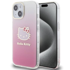HELLO KITTY IML Gradient Electrop Kitty Head iPhone 15 telefon tok - Pink (HKHCP15SHDGKEP) tok és táska