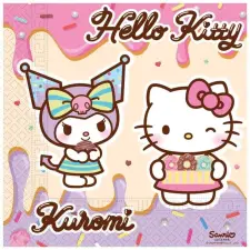 HELLO KITTY Kuromi szalvéta 20 db-os 33x33 cm FSC party kellék