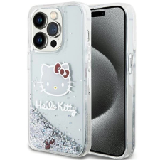 HELLO KITTY Liquid Glitter Charms Kitty Head tok iPhone 15 Pro - ezüst tok és táska