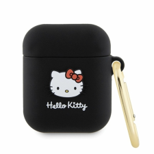 Hello Kitty szilikon 3D Kitty Head tok AirPods 1/2-hez - fekete fülhallgató, fejhallgató tok