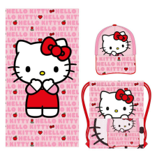 Hello Kitty törölköző, tornazsák, baseball sapka szett babatörülköző, kifogó